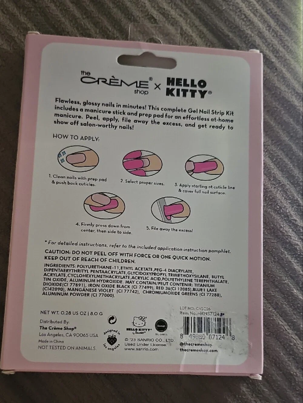 The Crème Shop x Hello Kitty Sweetie Sprinkles Press-On Gel Nails - Pink & Teal